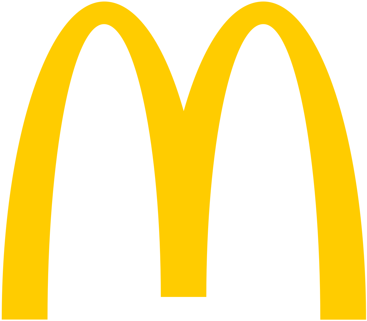 The "Yellow M" or golden arches McDonalds Logo